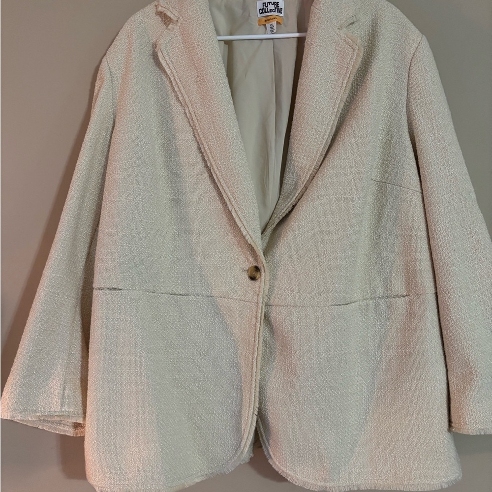 Future Generation Jenny K Lopez Boucle Cream Women's Blazer